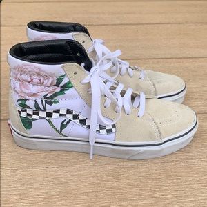 checkered floral vans